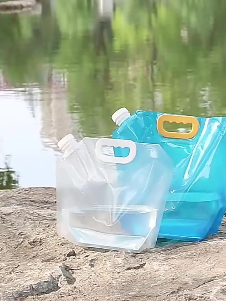Sac à Eau Portable Pliable 5L / 10L - Pour Camping, Randonnée, Voyage - Buse De Remplissage Facile - PVC Robuste