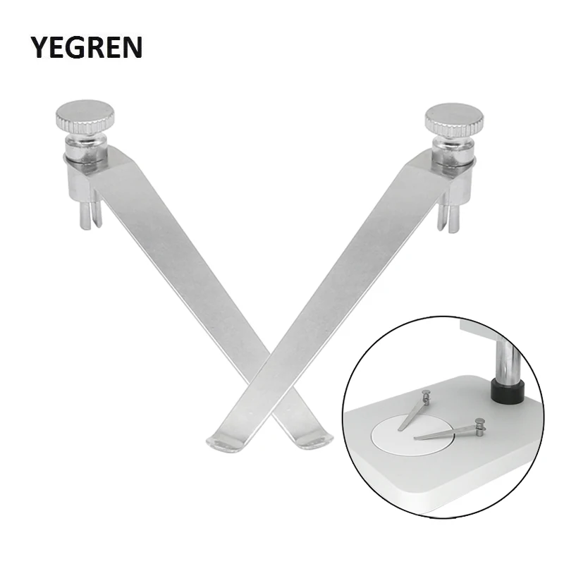 8.2 cm Stainless Steel Presser Holder One Pair For Stereo Microscope Accessory Part microscope presser holder