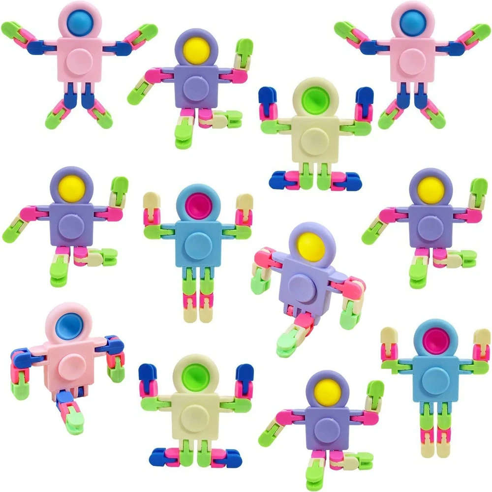 Fidget Spinner Fidget Toy Set 4PCS Transformable Chains Robot