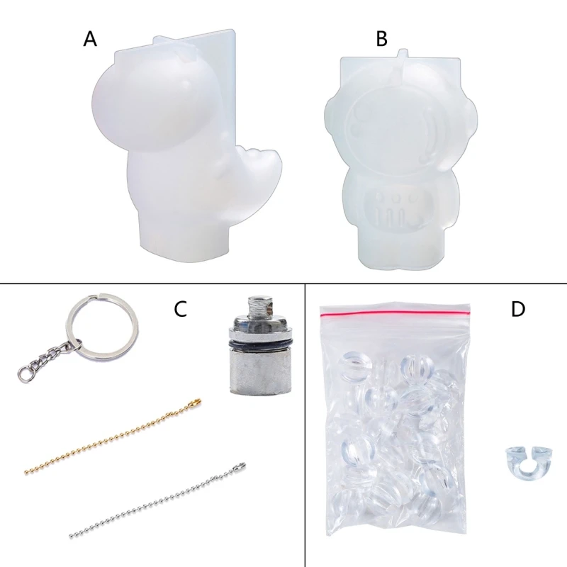 

Dinosaur Silicone Mold Astronaut Resin Mold Keychain Pendant Silicone Mold Crystal Epoxy Mold DIY Jewelry Casting Mould