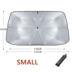 Premium UV Protection Foldable Car Sunshade Umbrella (Small)