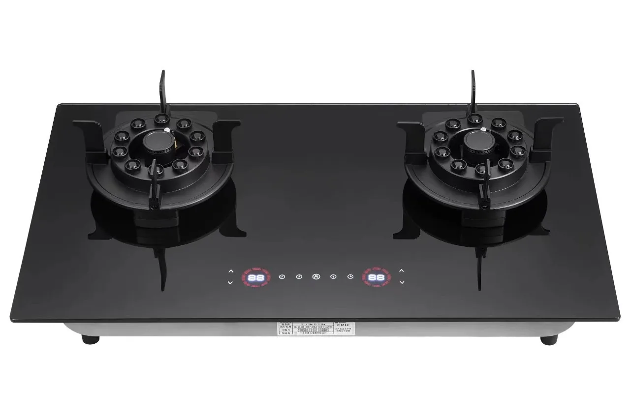 2 Burner Toughened Glass Folding Gas Stove Desktop One-gas Electric Stove Folding burner only  with  EU plug 3 2 Burner Toughened Glass Folding Gas Stove Desktop One-gas Electric Stove Folding burner only  with  EU plug 3