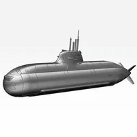 In Stock Submarine 1/72 75cm RC Submarine SLA Resin Assembly Kit German Type 212 Submarine Model 2