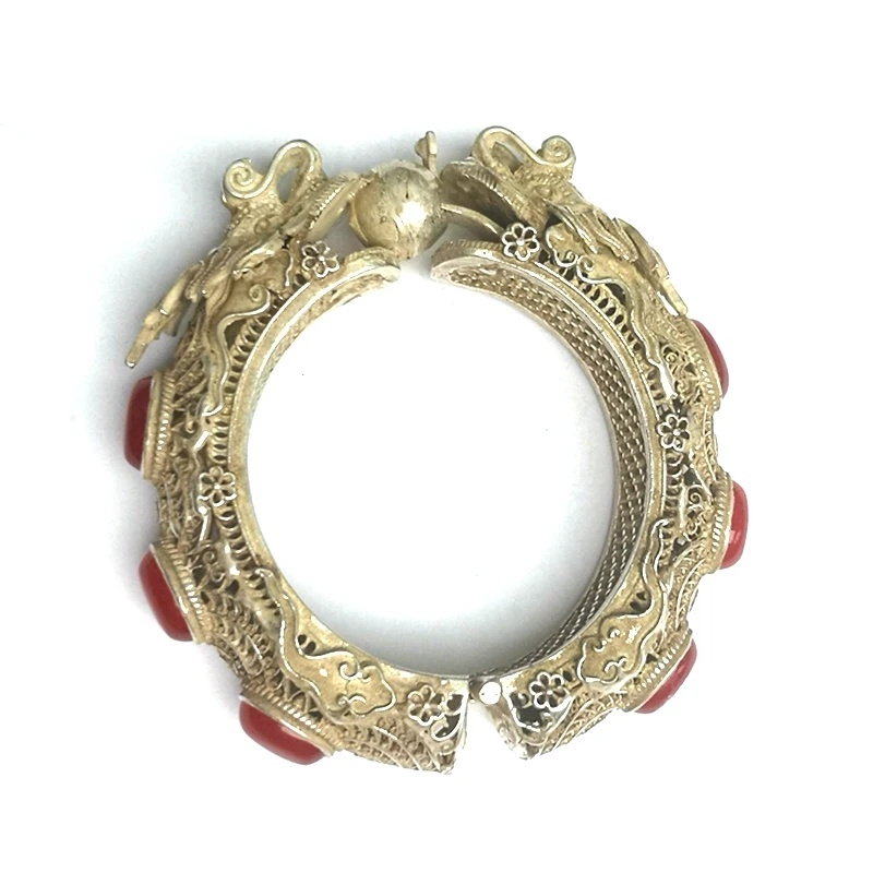 

Chinase Tibet silver mosaic gem Silver wire Exquisite Bracelet Bangle jewelry