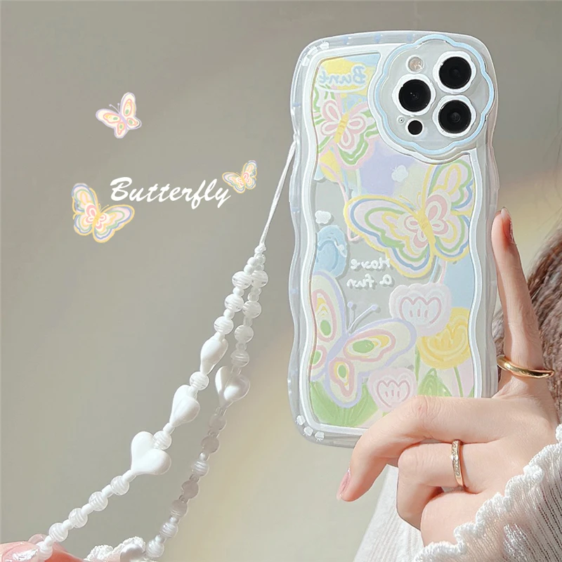  aowner for iPhone 15 Pro Max Case Luxury Hand Strap Phone Case  Bling Stand Holder Cute Glitter Pearl Bee Wrist Bracket Shockproof Bumper  for Woman Girls Protective Cover Case for 15