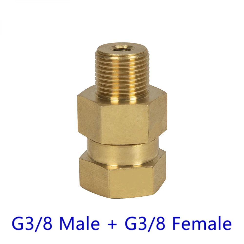 

High Pressure Washer Swivel Adapter 3/8" Car Washer Brass Rotating Connector Swivel Coupling G3/8 Male + G3/8 Female