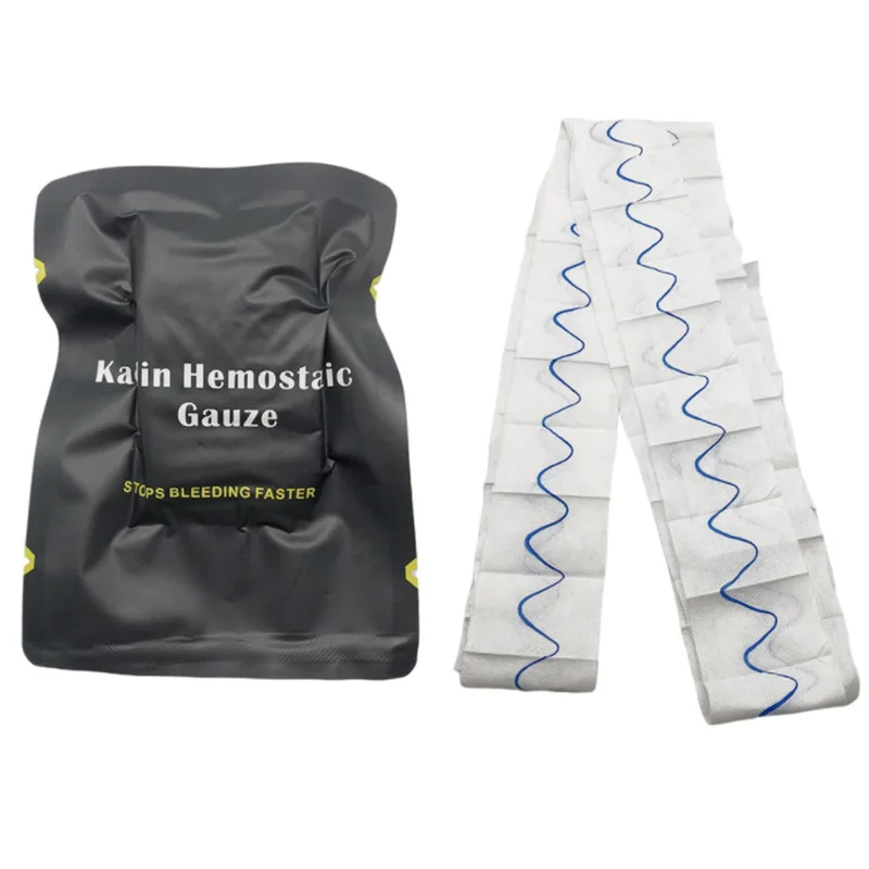 Outdoor Camping Kaolin Hemostatic Gauze Non-woven Fabric Chitosan Gauze Sheet Tactical First Aid Bandage