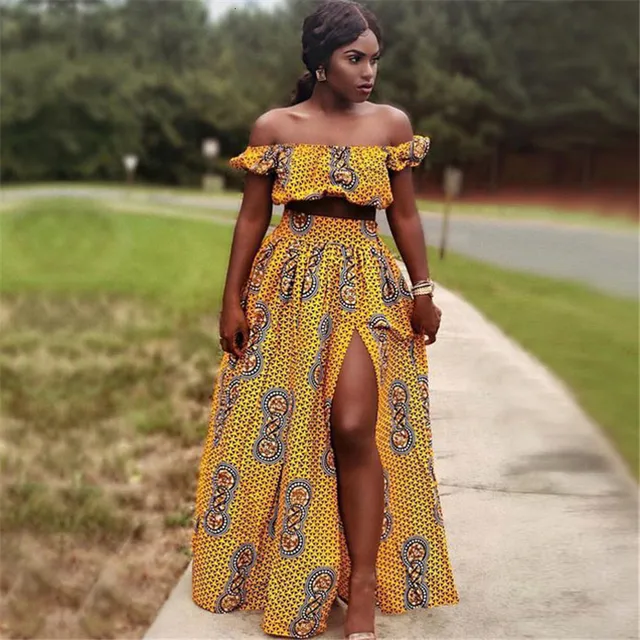 Osas Print Shoulder Off Crop Top and Skirt - Image 5
