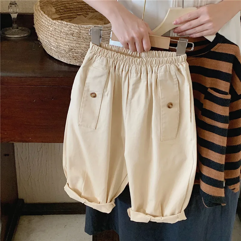 

Длинные Хлопковые Штаны для девочек, милые весенне-осенние детские штаны для подростков, уличная детская одежда для подростков, 2024