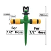 Garden Lawn Rotating Sprinkler 1/2" Male Thread Plastic Spike Sprinkler Nozzle 360 Degree Automatic Rotating Watering Irrigation 2