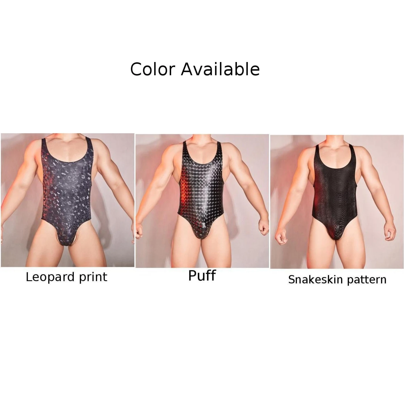 Men Sexy Bodysuit High Slit Thong Leotards Tank Tops Gym Singlet Y-Back Muscle Vest Underwear Erotic Lingerie Seductive Leotard