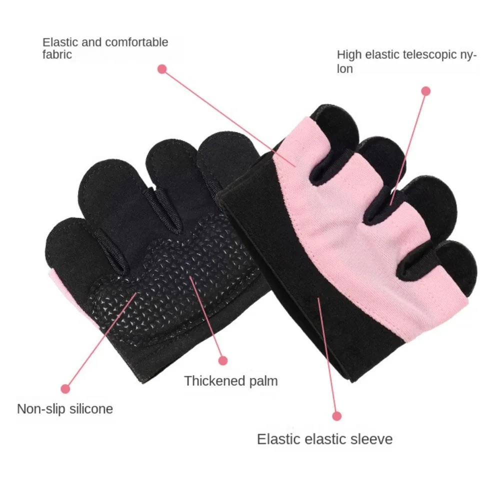Gym Gloves Fitness Weight Lifting Sports Gloves Thickened Palm Pad Shockproof Non-Slip Half Finger Hand Protector for Men Women 6