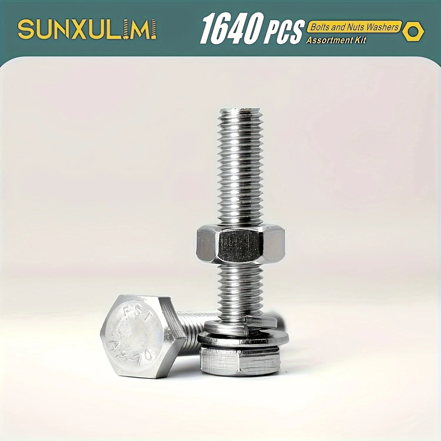 720PCS 1640PCS M4 M5 M6 Bolts and Nuts Assortment Kit 304 Stainless Steel(18-8) Hex Screws Nuts & Washers
