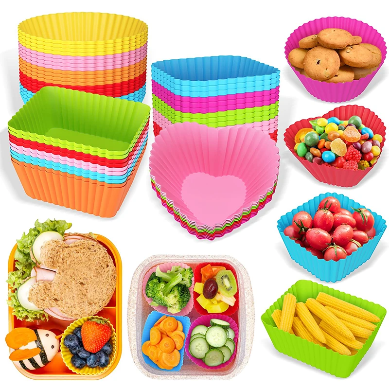 Silicone Lunch Box Dividers For Children Kids School Food Dividers For Bento Box Silicone Cupcake Liners Mold Baking Tools Silicone Lunch Box Dividers For Children Kids School Food Dividers For Bento Box Silicone Cupcake Liners Mold Baking Tools