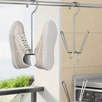 2pcs New Stainless Steel Shoe Drying Rack Balcony Window Sill Windproof Hanging Shoe Drying Rack Outdoor Shoe Drying Artifact 1