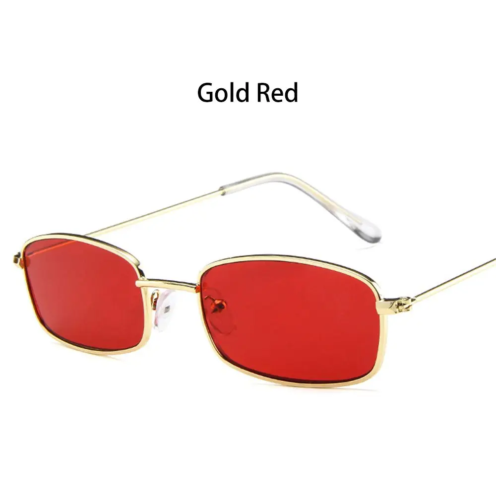 Occhiali Da Sole Vintage Rettangolari In Metallo – Protezione UV400, Unisex, Piccola Montatura Retrò