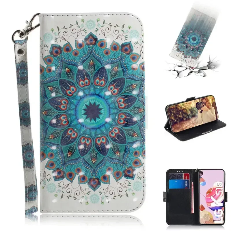 Geometric Textile Pattern Magnetic Wallet Leather Phone Case Cover