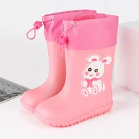New Cartoon Children's Rain Boots Anti-Slip Lightweight Waterproof Shoes for Boys And Girls Toddler Baby Glue Shoes