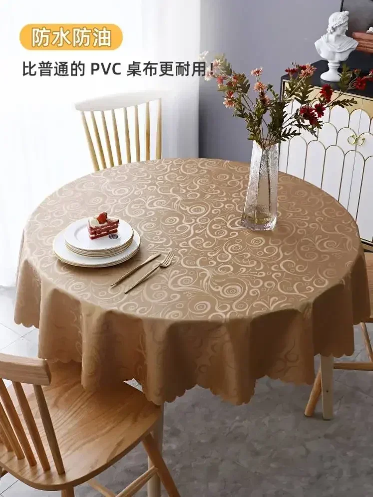 

Oil resistant and washable large round table with thickened tablecloth specially designed for Taibuyuan Table Hotel