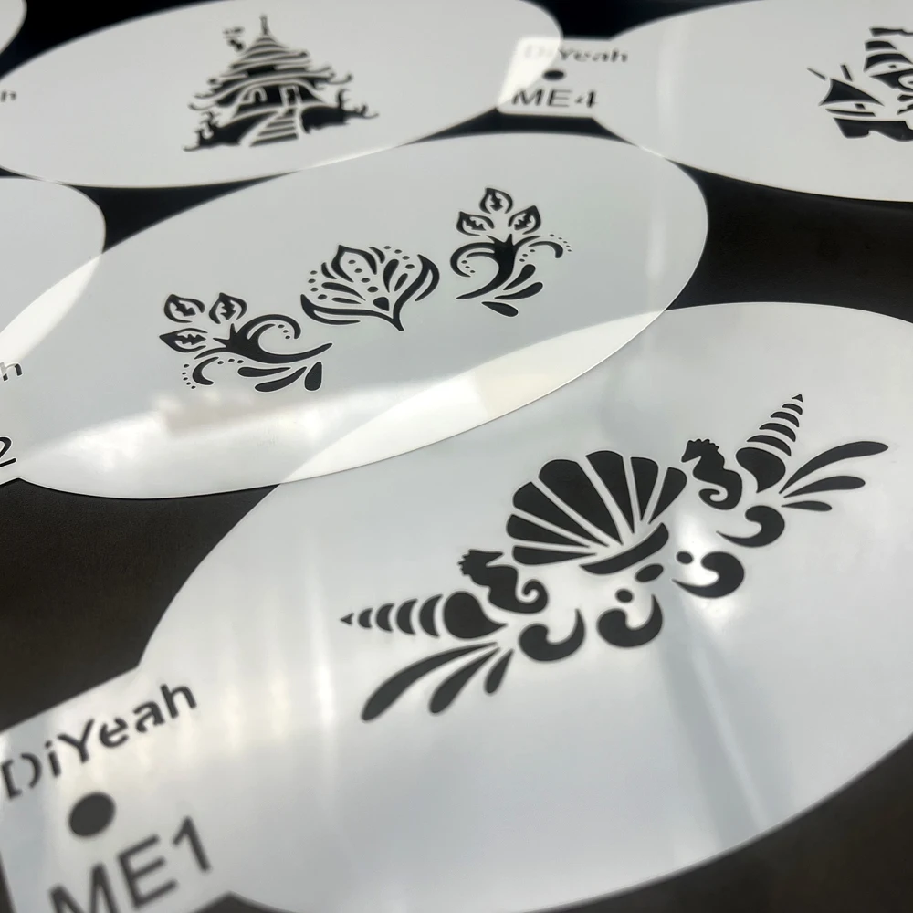 Face Paint Stencils Head Piece Dolphin with Details Castle Skull Pirate