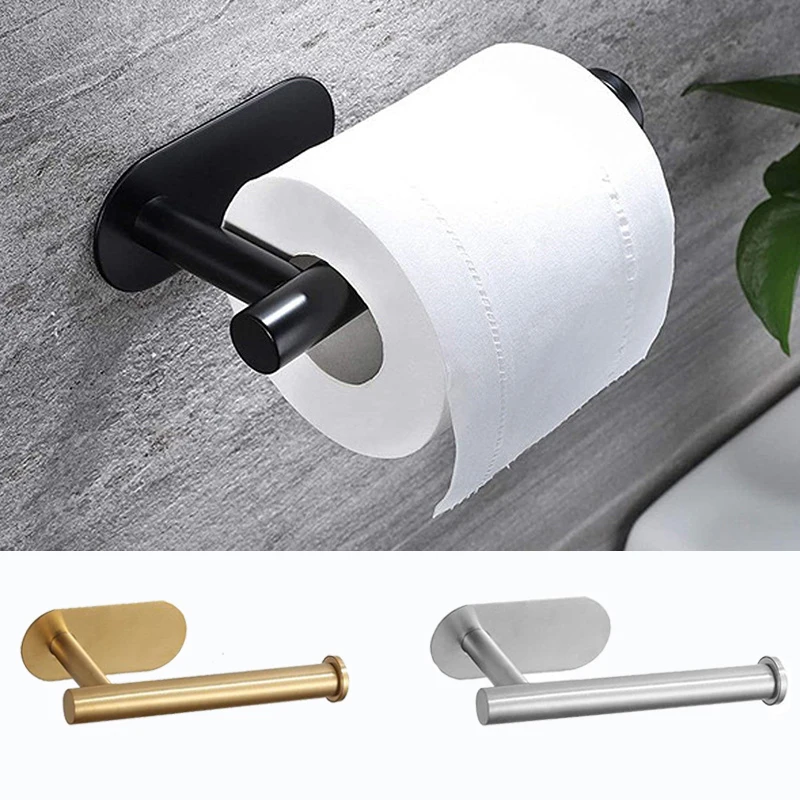

Adhesive Toilet Roll Paper Holder Organizer Wall Mount Storage Rack Paper Towel Holder Kitchen Bathroom Toilet Paper Holder