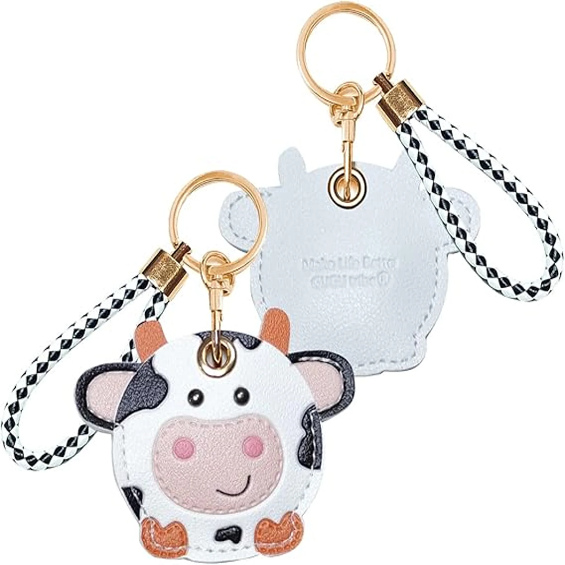 Premium Leather Keychain with Braided Rope - Protective Cover and Anti-Scratch Design