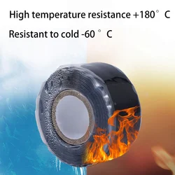 Multi - Purpose Waterproof Self - Fusing Silicone Tape - High - Temperature Resistant, Ideal for Leak Repair & Insulation, Customizable Length (Black)