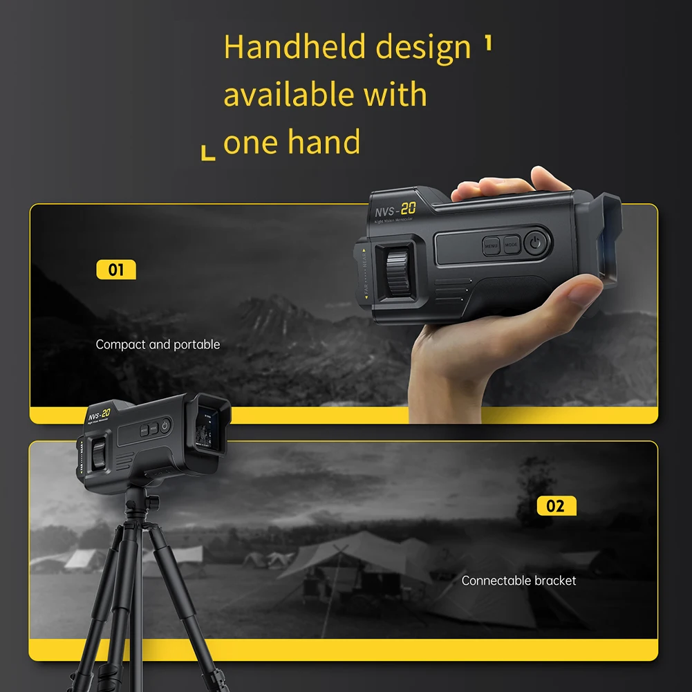 1FNIRSI NVS-20 4K Monocular Telescope Day And Night Use Photo Video Shootings 5x Digital Zoom Hunting Boating Optical Imager 4
