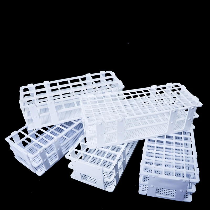 Rack Per Provette In Plastica Per 21 24 40 60 90 Pozzetti, Bianco, Staccabile (21 24 40 60 90 Fori), Scatola Per Provette