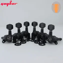 GUYKER Black Locking Guitar Tuners with 1:18 Gear Ratio (4L2R)