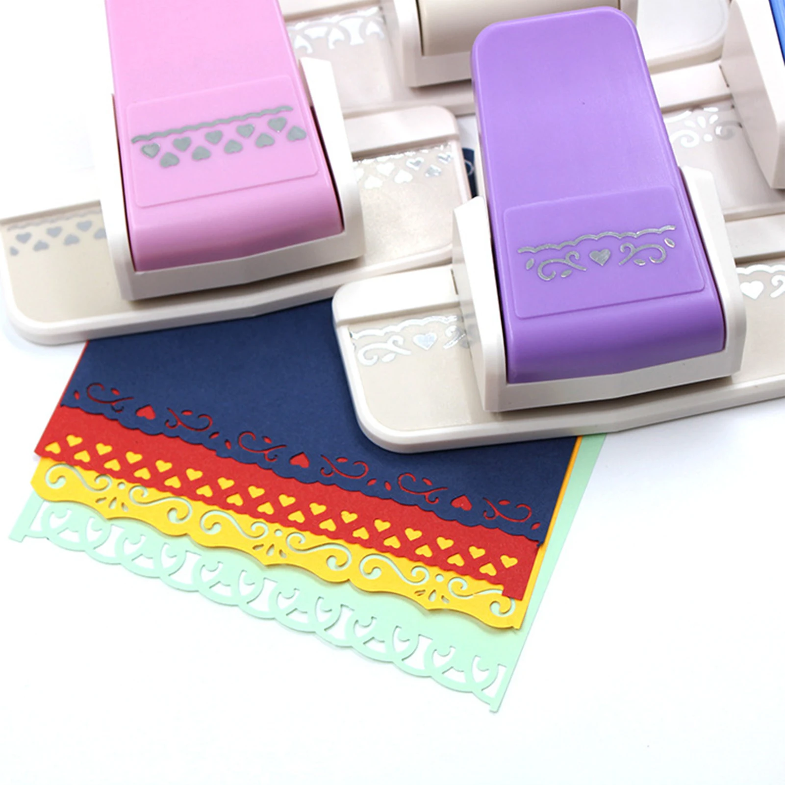 Edger Border Craft Punch Diamond Flowers Puncher flourish Squares for Gift DIY Projects Paper Crafts Card Making Scrapbooking