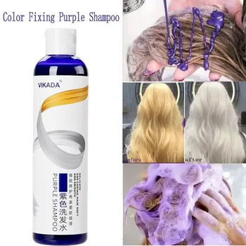 Shampoo colorante per capelli fissato al colore per coprire i capelli grigi che non sbiadiscono il giallo dopo lo sbiancare Shampoo viola non irritante per biondo