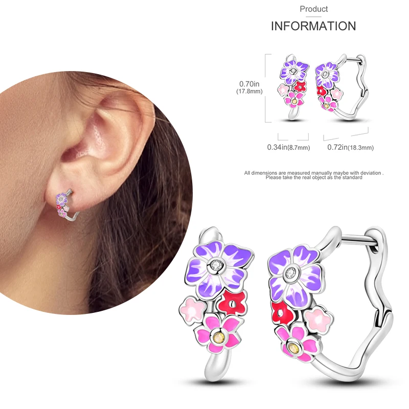 925 Sterling Silver Butterfly Evil Eyes Hoop Earrings Star＆Moon Circle for Women Original Engagement Jewelry Large Earrings
