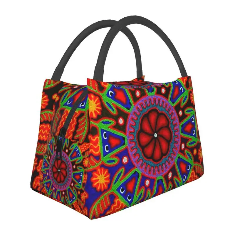 

Mexican Colorful Huichol Thermal Insulated Lunch Bag Women Resuable Lunch Container Outdoor Camping Travel Storage Meal Food Box