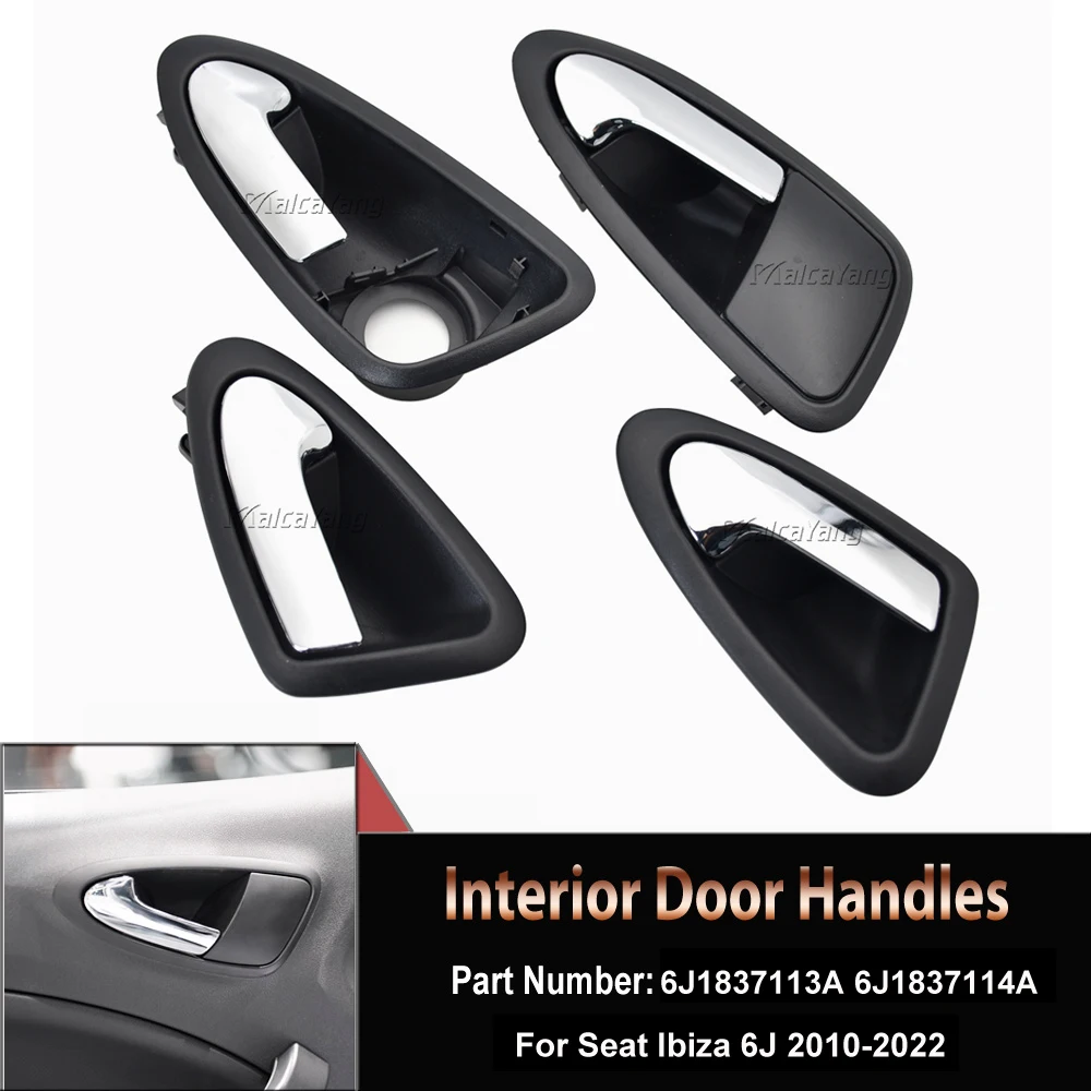 Nuove Maniglie Per Porte Interne Per Auto Nere Sinistra/Destra Maniglie Per Porte Interne Automatiche Abs Muslimate Per Seat Ibiza 6J 2010 - 2022