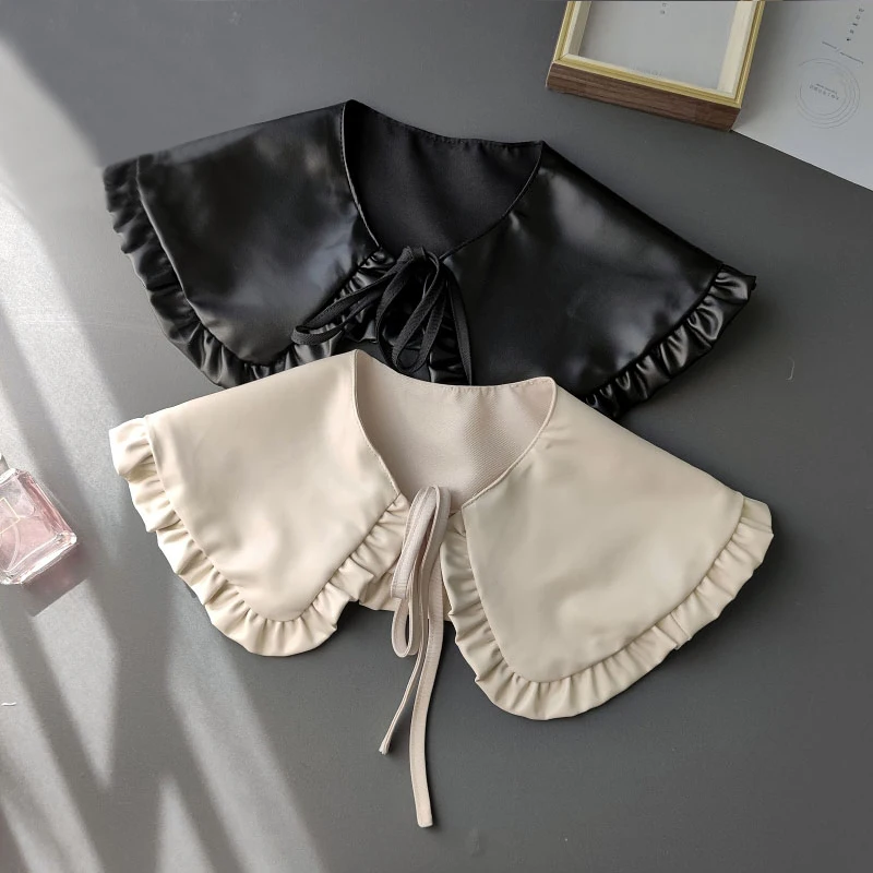 

Korean Style Women Shirt Fake Collars Wrap Removable Necklace False Collars Female Half Shirt Blouses Clothing Accessories