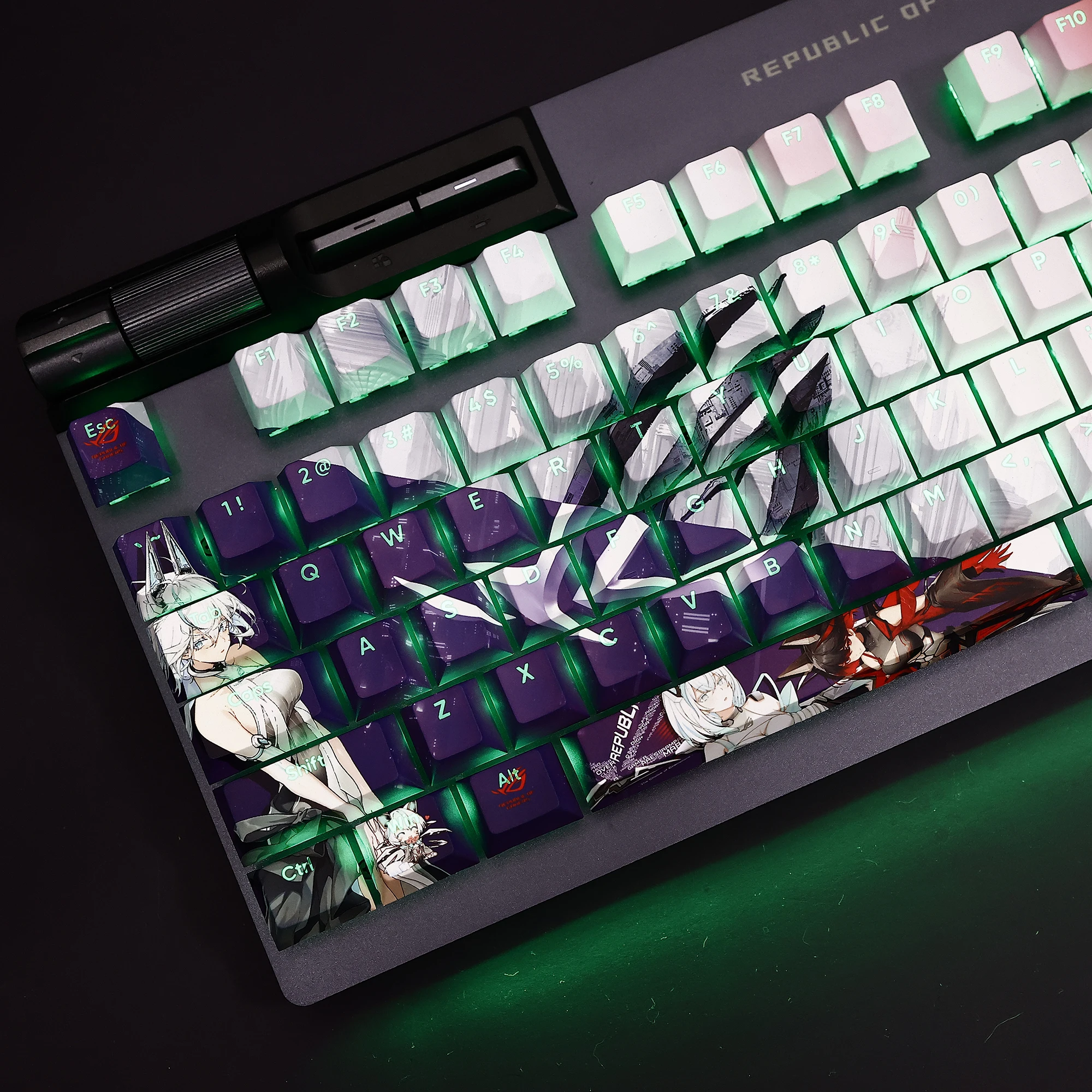 108 Tasten/Set PBT DIY Tastenkappen Anime Cartoon Gaming Tastenkappen Kirschprofil Tastenkappe für ROG Republic Of Gamers Azoth/Strix Scope II – Detail 6