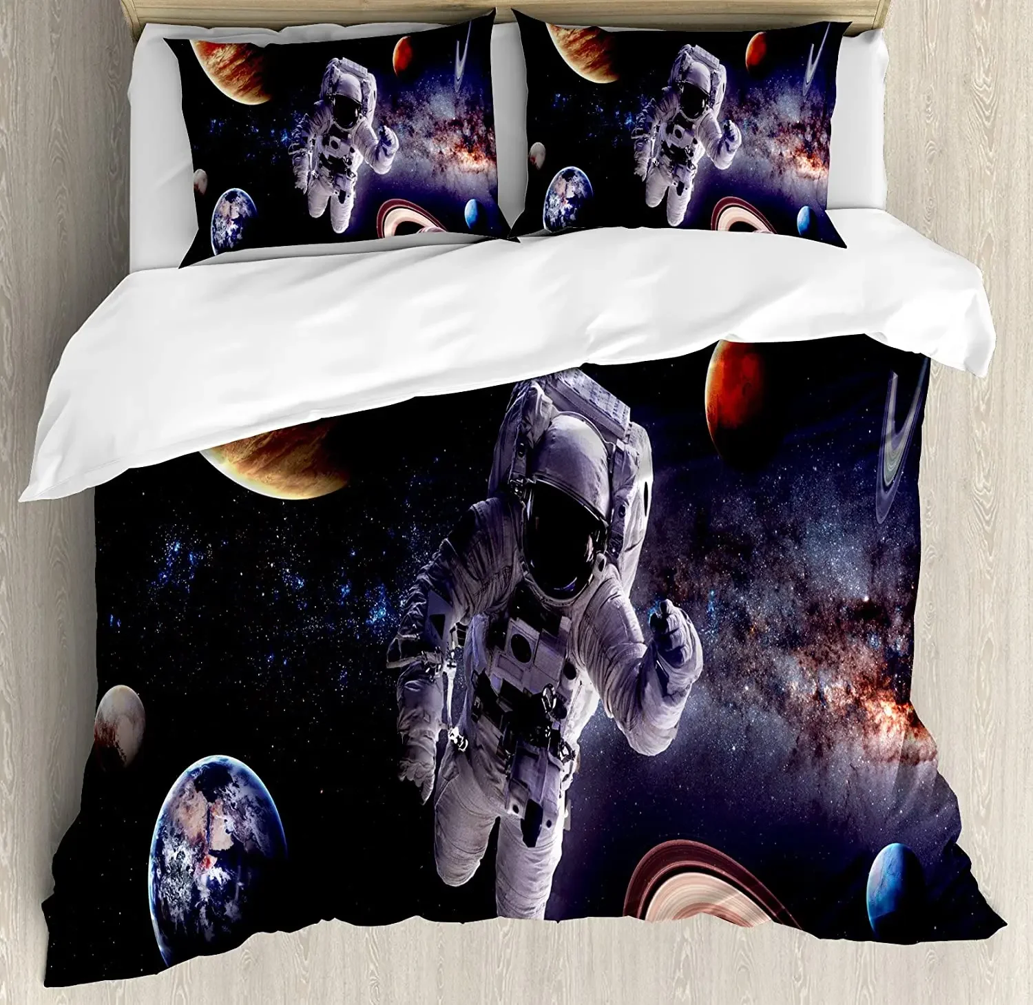 

Outer Space Decor 3pcs Bedding Set Astronaut Between Planets Mar Duvet Cover Set Bed Set Quilt Cover Pillow Case Comforter Cover
