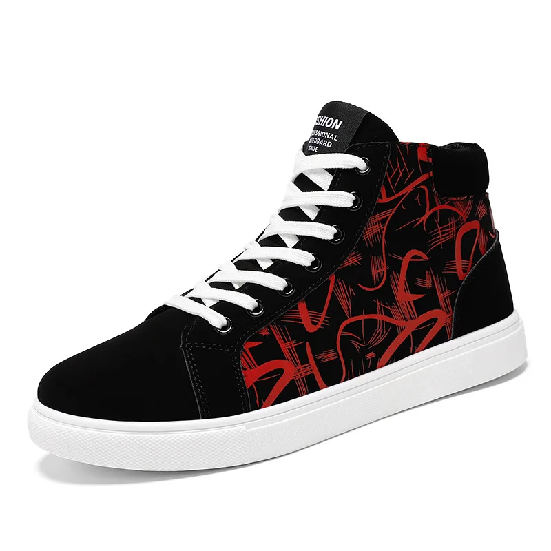High Top Canvas Shoes for Men Fashion Platform Sneakers Spring Winter Male Casual Vulcanized Shoes Student Tenis Masculino