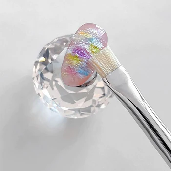 Pennello per Nail Art con Texture, Pennello per French Manicure, Pennello per Fototerapia, Strumento in Plastica per Pittura Manicure, Penna per Smalto