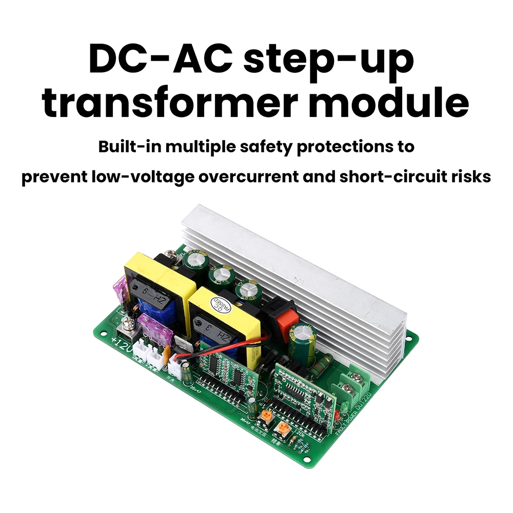 Modulo Inverter ad Alta Potenza 500W da DC 12-14.5V a AC 220V con Interruttore e Interfaccia Ventola, Modulo Step-Up DC-AC Compatibile con E-bike - Image 2