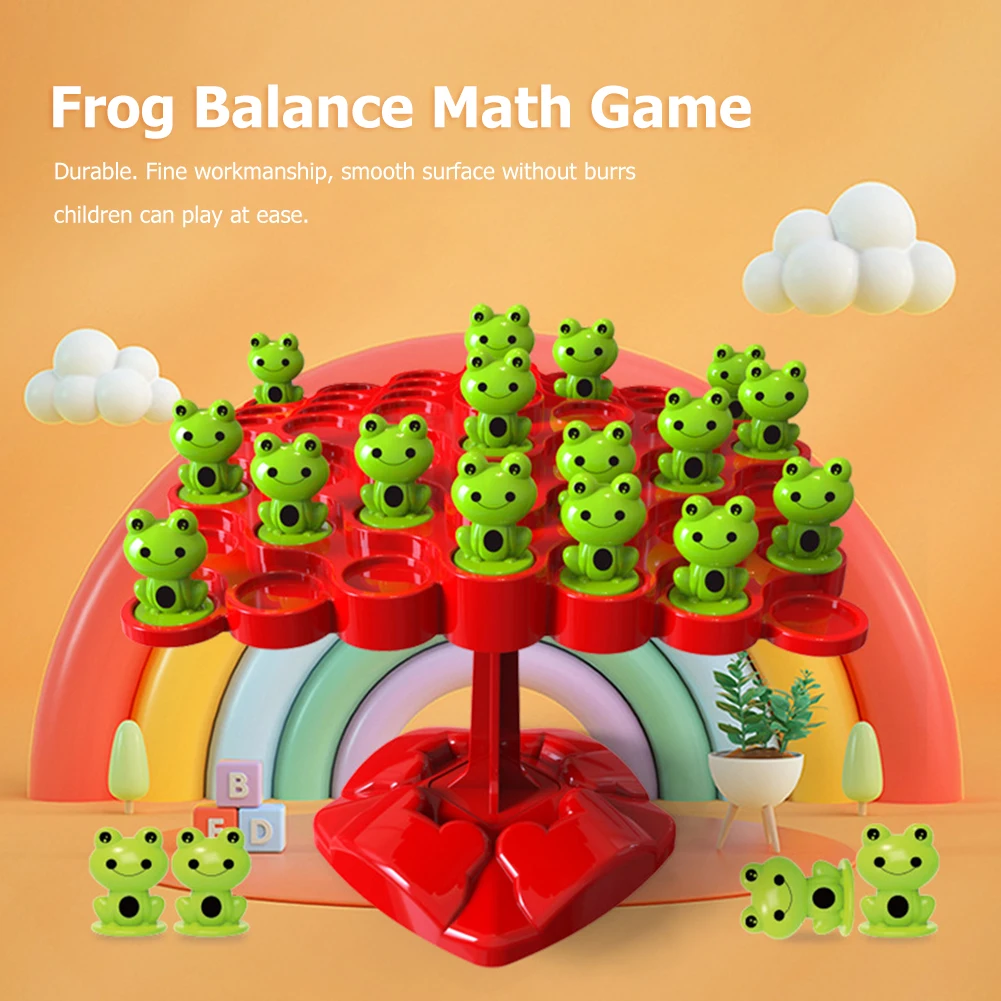 Montessori Frog Balance Tree Fun Educational Plastic Kids Learning Toys Parent-child Interactive Math Game Toys Two-player Kits
