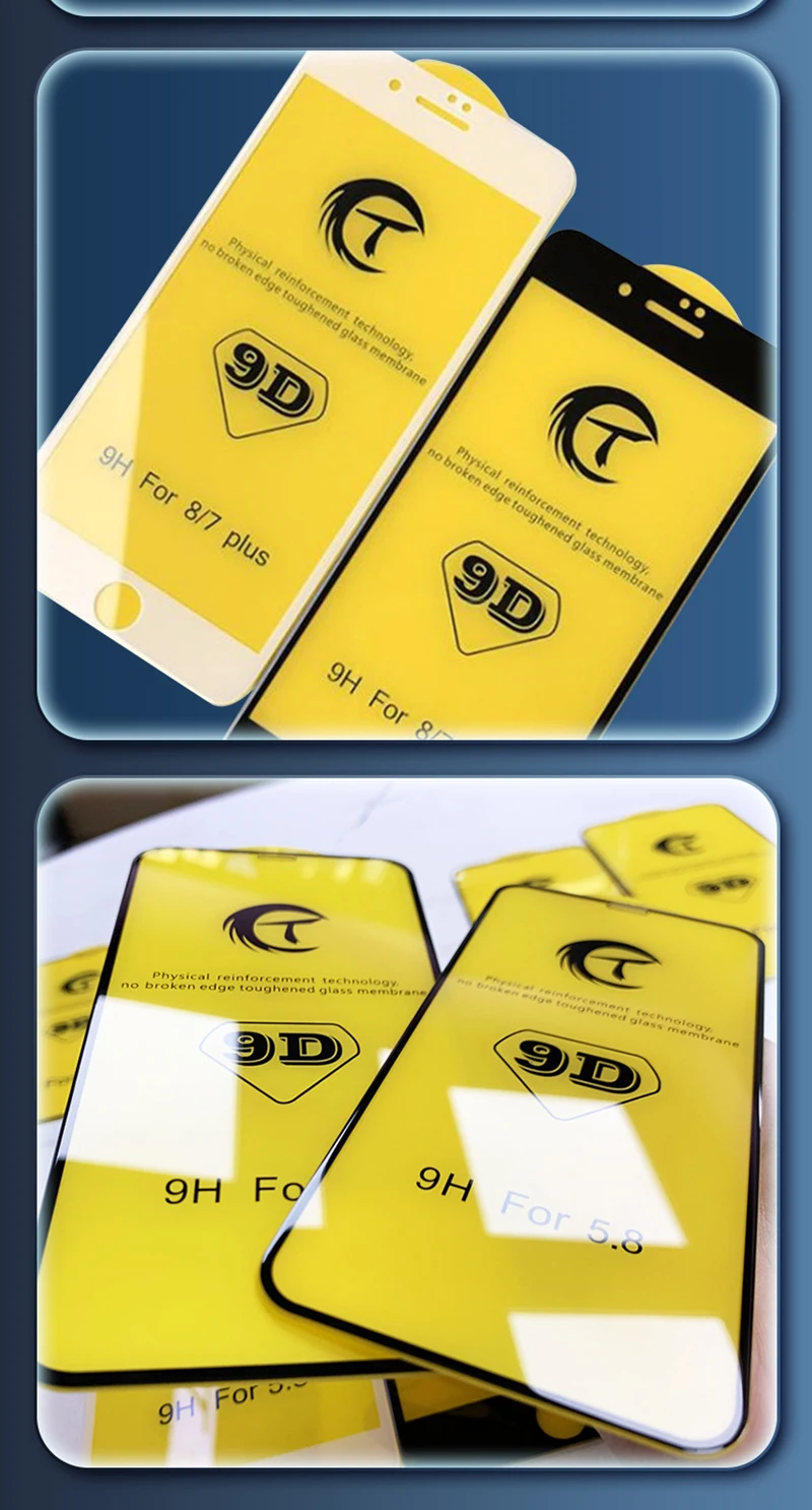 5PCS 9D Screen Protector For IPhone 15 14 13 12 11 Pro Protective For IPhone X XR XS Max 6 6s 7 8 Plus Tempered Glass_voghion.com