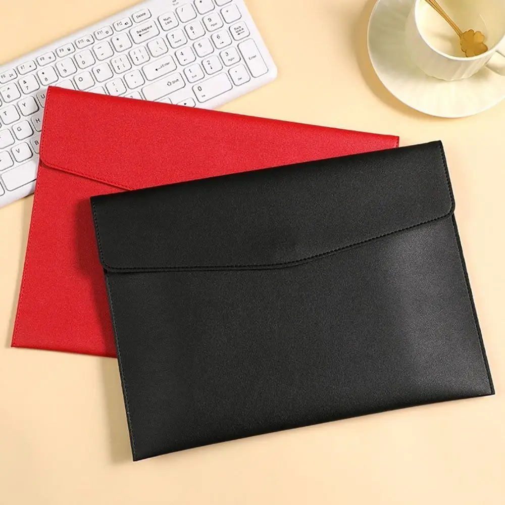 Stationery Dustproof Leather Leather Document Pouch Large Capacity A4 Leather File Folder File Organizer Pouch for W