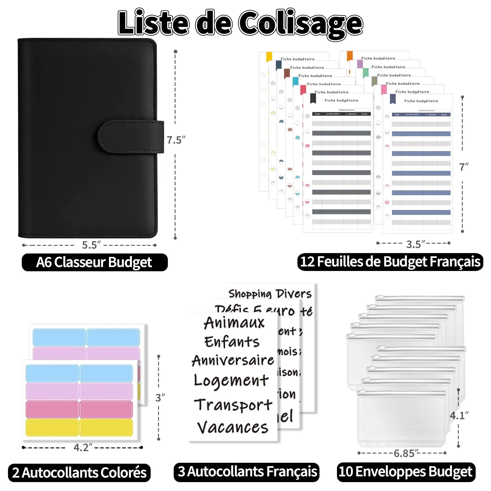 Classeur A6 Budget ,Classeur Budget en PU Cuir Budget Planner