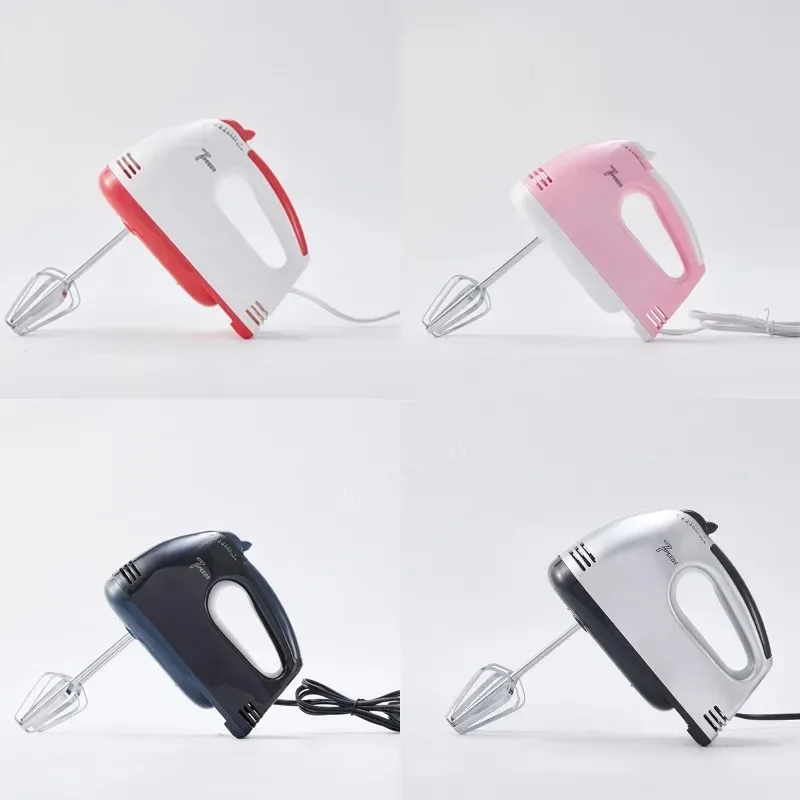 Handheld Electric Egg Beater, Household Automatic Mixer, Egg White and Cream Beater, Mini 7-speed White