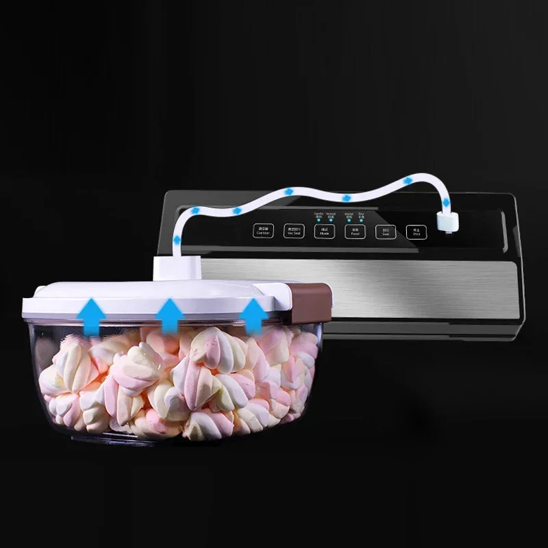 220V 110W Vacuum Sealing Machine Home Best Vacuum Sealer Fresh Packaging Machine Food Saver Vacuum Packer Include 5Pcs Bags Free 5