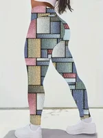 Women's Plus Size 1XL-5XL Casual Tights Sports Pants Casual Colored Slim Fit Pants Imitation Denim Tight High Waist Leggings - Image 6