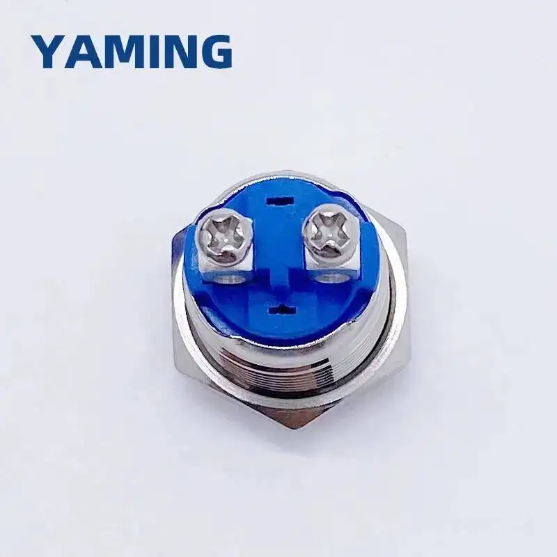 16mm Metall Push Button Schalter IP65 Wasserdichte Nickel Überzogene Messing Drücken Sie Taste Selbst-reset 1NO Hohe/Flache/form Runde Momentary – Detail 4