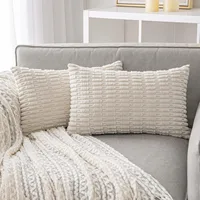Black Corduroy Throw Pillow Cover 18x18 Inch Soft Striped Cushion Cover Square Cushion Case Pillow Cotton Cover White Pillowcase 6